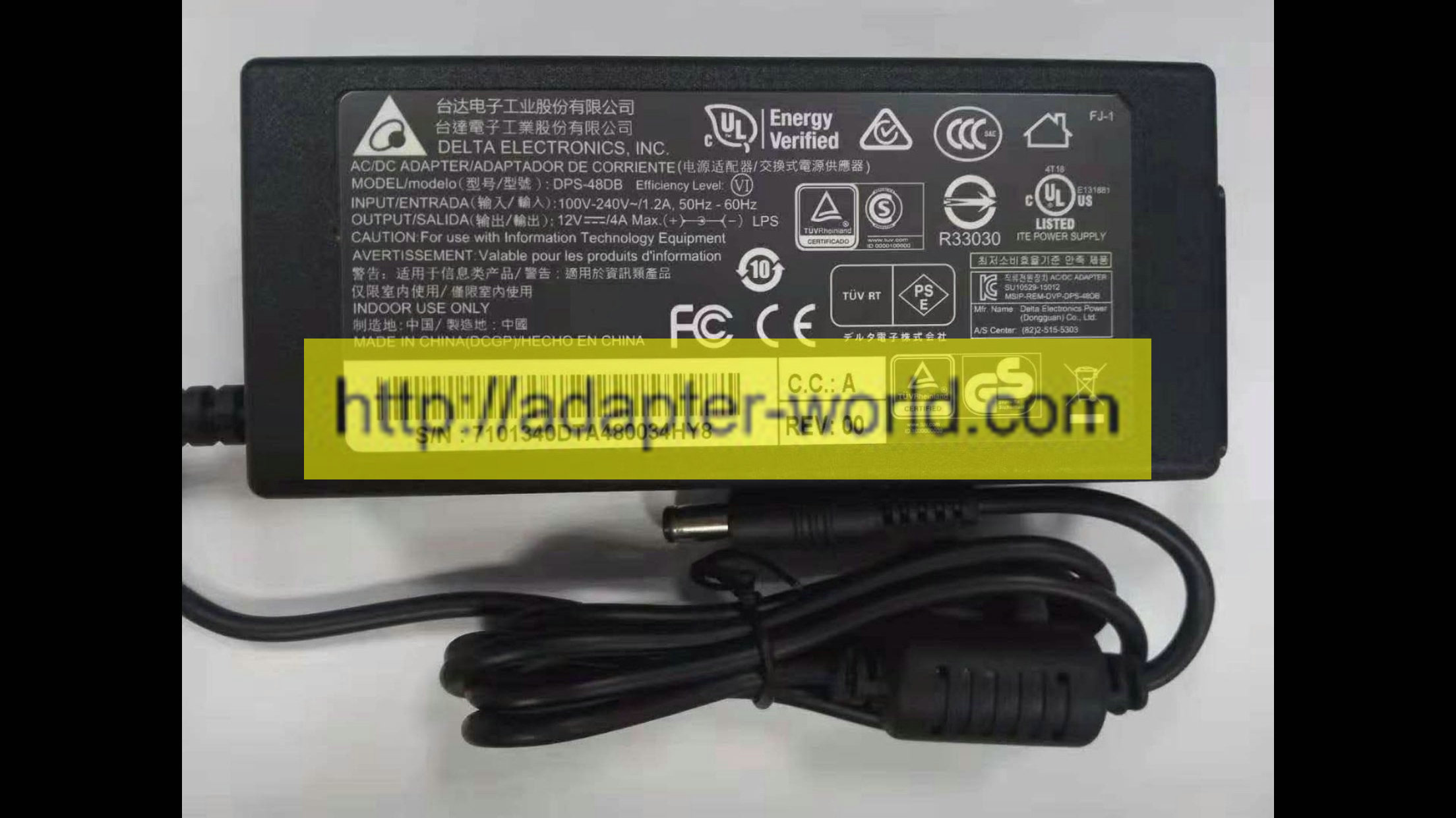 *100% Brand NEW* DELTA DPS-48DB 12V--4A 50-60Hz 1.2A Max AC/DC ADAPTER Power Adapter Free shipping! - Click Image to Close